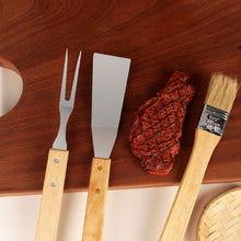 Load image into Gallery viewer, Portable Wood and Stainless Grill Set